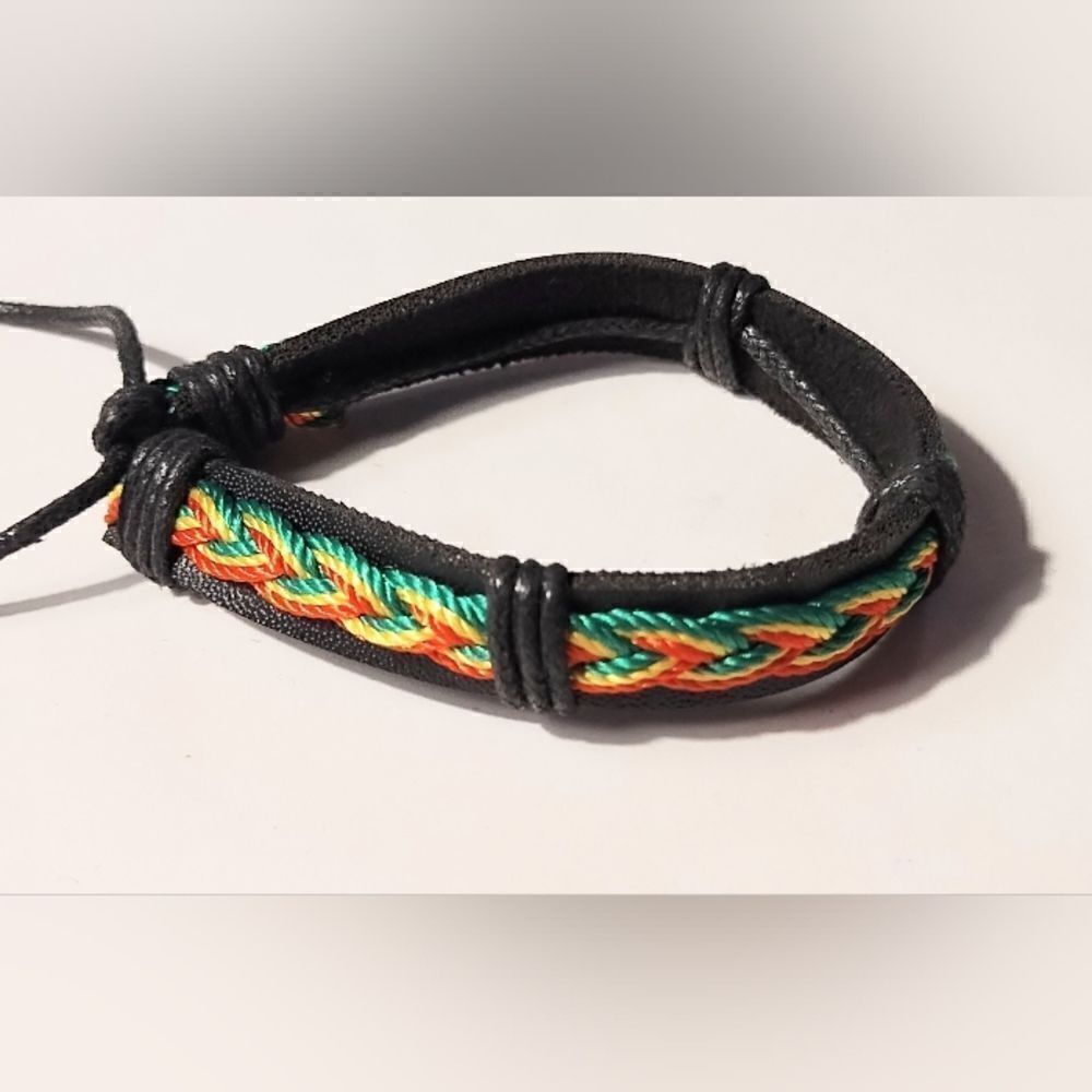 Men's bracelet leather rainbow new d57